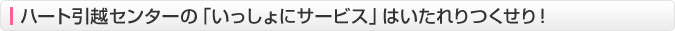 ハート引越センターの「ついでにサービス」はいたれりつくせ